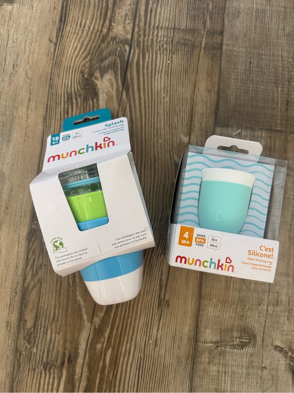 Munchkin Silicone Training Cups 
1 open cup and 2 open cups with lids